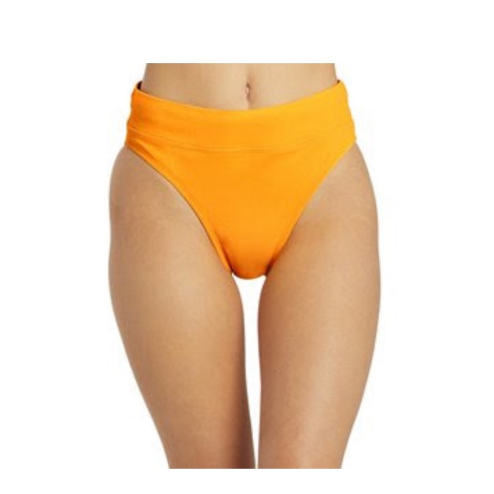 JOLYN Women's Zoe Solid Bikini Bottom Mango - Mango / X-Small